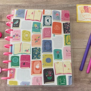 Classic Books Happy Planner | Planner Cover for Disc bound | Available in Micro, Mini, Classic and Big Happy Planner Cover, Planner Supplies