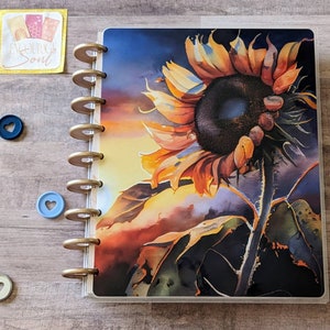 Happy Planner Sunflower| Classic Big Happy Planner Cover | Erin Condren |TUL Set | Planner Supplies | Custom planner | Printed planner Cover