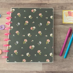 Little Flowers Happy Planner | Planner Cover for Disc bound | Available in Micro, Mini, Classic & Big Happy Planner Cover, Planner Supplies