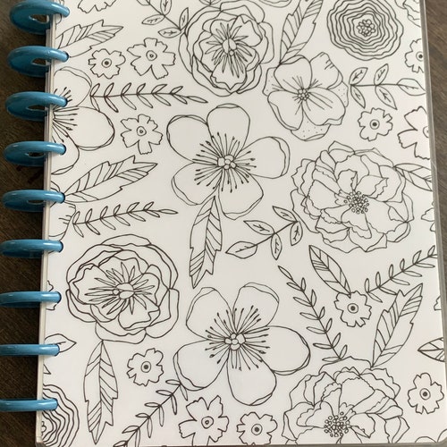 Black and White Happy Planner Cover Front and Back Cover Set - Etsy