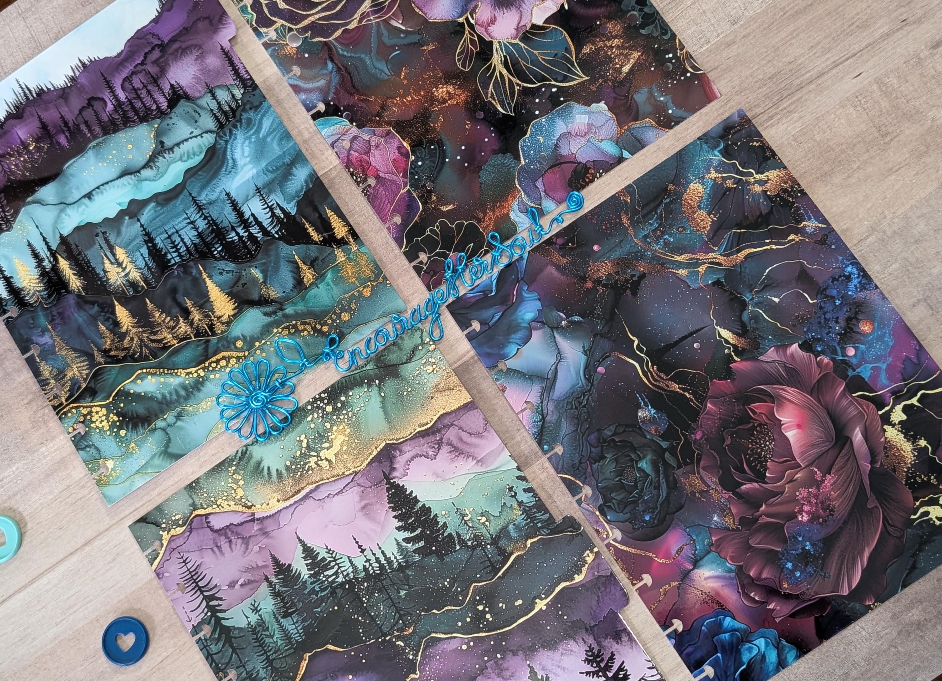 Alcohol Ink LAMINATED Planner Divider Set | Happy Planner Classic ...