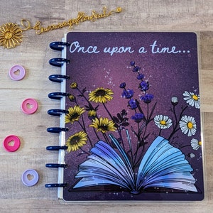 Floral Book Happy Planner Cover: Discbound Planner Supplies