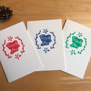 Bedankkaarten - pak van zes - linosnede