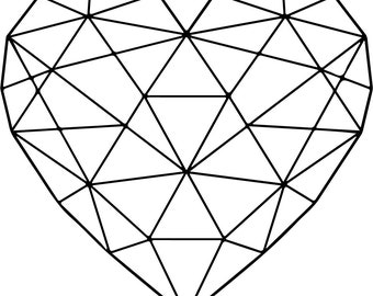 Polygon Heart Etsy