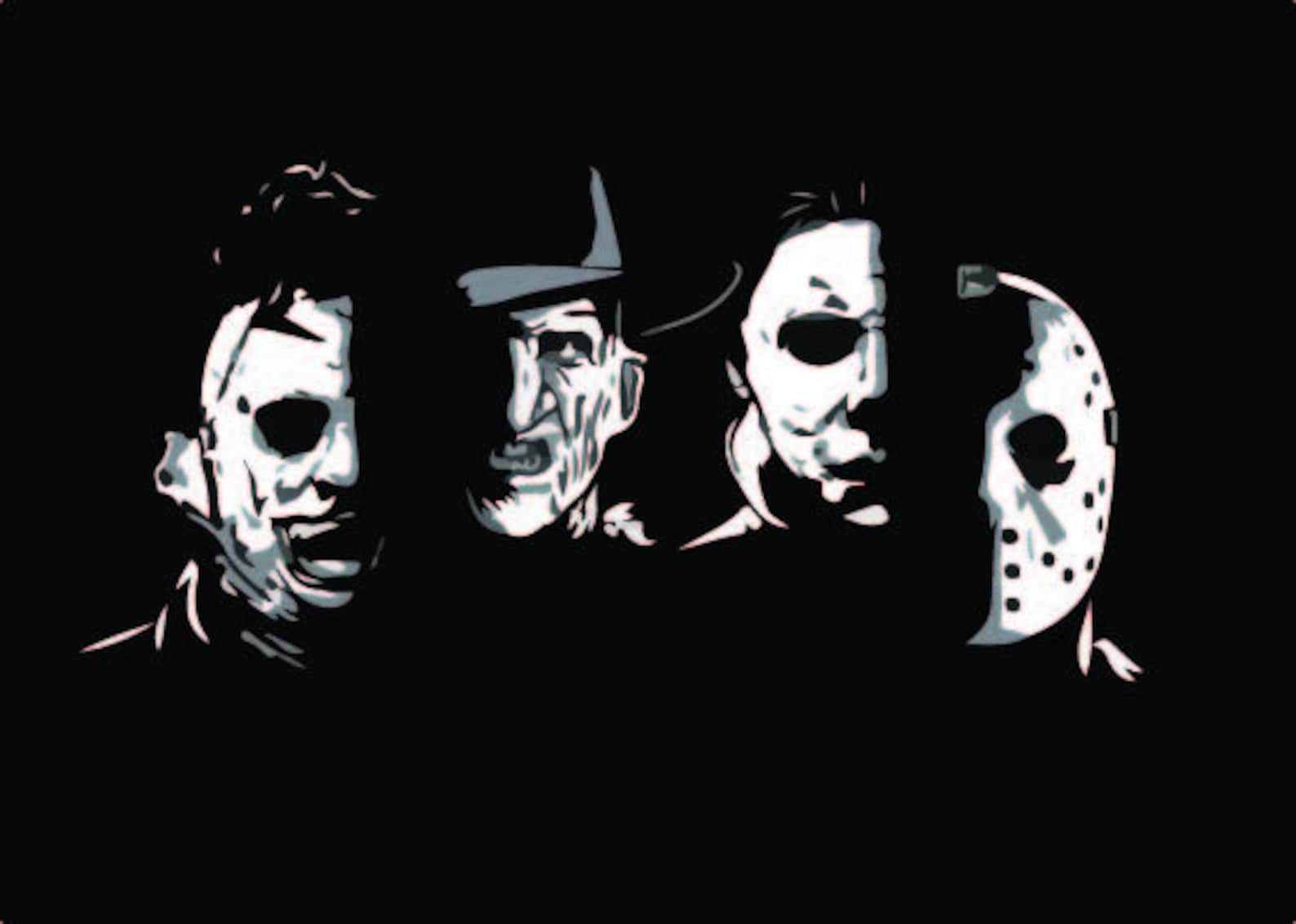 Download Freddy Jason Michael Myers and Leather face Squad SVG Horror | Etsy