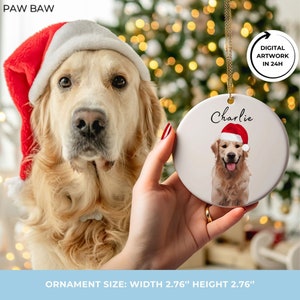 Personalized Pet Ornament Using Pet&#39;s Photo and Name, Custom Ornament, Christmas Dog Ornament, Personalized Dog Ornament, Custom Dog Gifts