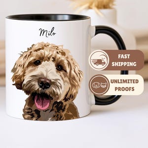 Custom Pet Mug Using Pet Photo & Name, Custom Dog Mug, Dog Coffee Cup, Personalized Pet Mugs, Dog Mom Mug, Personalized Cat Mug, New Dog Mug