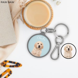 Custom Pet Keychain, Pet Photo and Name, Personalized Dog Keychain, Custom Dog Keychain, Pet Memorial Keychain, Custom Pet Keyring