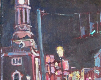 Saranac Lake Clock Tower, Plein Air Painting