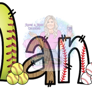 Nana Softball Baseball | PNG | Sublimation | Digital Download