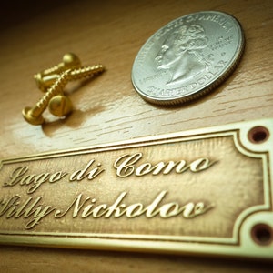 Bench Name Plate, Painting Frame Nameplate, Brass Plaque, Memorial Name Plaque, 100% Solid Brass Piece