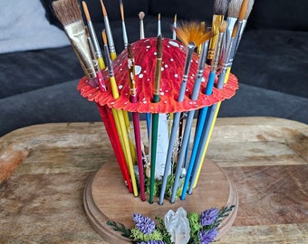 Mushroom Paintbrush Holder