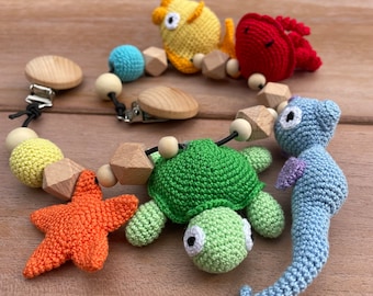 Landau au crochet animaux marins