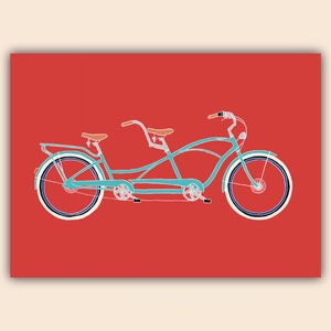 La carte postale Tandem - carte postale vélo - carte postale vélo - carte postale Pays-Bas
