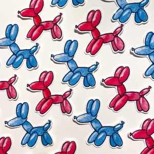 Balloon dog stickers - set of six
