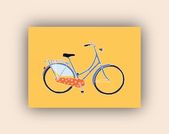 The granny bike postcard | bicycle postcard | postcard Netherlands