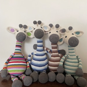 Crocheted giraffe cuddly toy