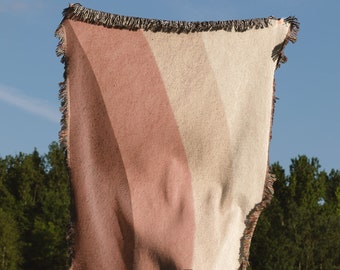 Minimalist Woven Blanket, Pure Soft Cotton, High Quality, 100% Original, Unique Textile