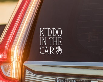 Kiddo in the Car Decal, Baby on Board Sticker, Kids on Board Decal, New Mom Gift, Children on Board, Kids in the Car Decal