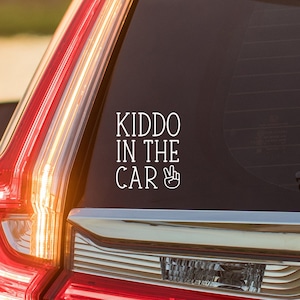 Kiddo in the Car Decal, Baby on Board Sticker, Kids on Board Decal, New Mom Gift, Children on Board, Kids in the Car Decal
