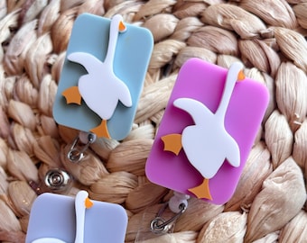 Silly Goose On The Loose Badge Reel, Badge Holder, Nurse Badge Reel, Teacher ID Holder, Funny Badge Reel, Acrylic Badge Reel