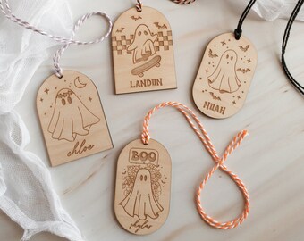 Personalized Halloween Name Tags, Boo Basket Tag, Halloween Bucket Tags, Halloween Decor, Halloween Gifts, Custom Halloween Tag