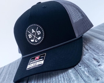 Golf Dad Hat, Leather Patch Hat, Rope Hat, Father's Day Gifts, Golf Gifts for Dad, Birthday Gift for Dad, Leatherette Patch