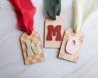 Initial Stocking Name Tags, Personalized Christmas Ornament, Christmas Stocking Tags, Personalized Gift Tags, Christmas Decor
