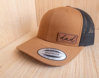 Dad Hat, Personalized Leather Patch Hat, Fathers Day Gifts, Birthday Gift for Dad, Christmas Gift for Dad, Leatherette Patch, Custom Gifts