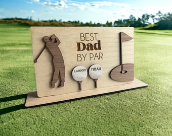 Personalized Wooden Sign for Dad, Golf Sign, Fathers Day Gifts, Birthday Gift for Dad, Sign with Kids Names, Golf Dad