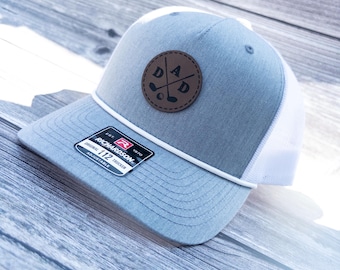 Golf Dad Hat, Leather Patch Hat, Rope Hat, Father's Day Gifts, Golf Gifts for Dad, Birthday Gift for Dad, Leatherette Patch