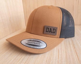 Dad Hat, Personalized Leather Patch Hat, Fathers Day Gifts, Birthday Gift for Dad, Christmas Gift for Dad, Leatherette Patch, Custom Gifts