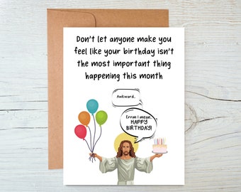 December Birthday Card, Jesus Birthday Card, Funny Birthday Card, Personalized Card, Happy Birthmas, Birthday Christmas Card