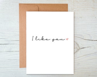 I Like You Card, Valentine's Day Card, Valentines Day Gift, Handmade Card, Anniversary Card, I love you Card, Valentine Day Gift