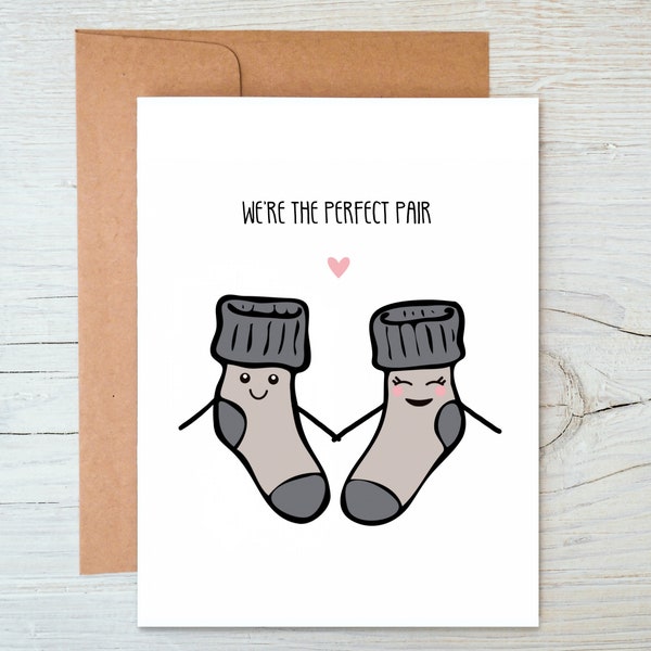 We're the Perfect Pair Valentines Card, Funny Valentines Day Card, Valentines Day Gift, Anniversary Card, Valentines Day Card for Him