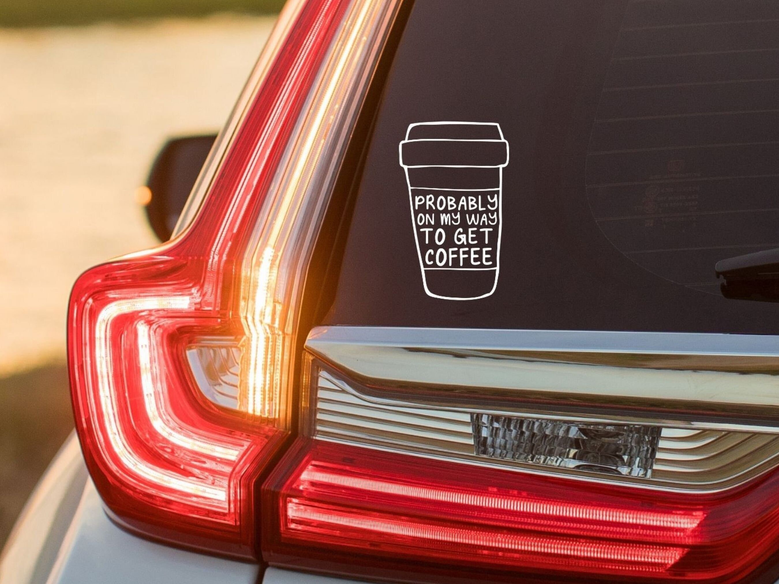 Coffee Car Decal Car Sticker Coffee Decal Funny Car Decal Etsy