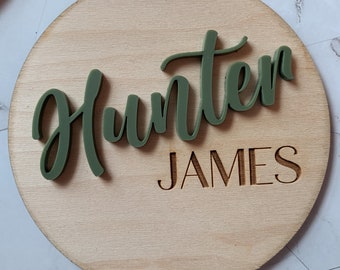 Birth Announcement Sign, Baby Name Sign, Baby Announcement Sign, Birth Name Sign for Hospital, Newborn Photo Prop, Nursery Decor