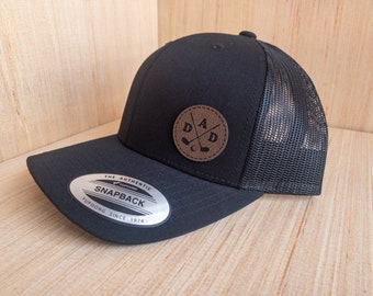 Golf Dad Hat, Leather Patch Hat, Fathers Day Gifts, Golfing Gifts for Dad, Birthday Gift for Dad, Christmas Gift for Dad, Leatherette Patch