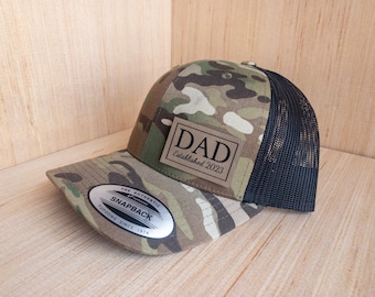 Personalized Dad Hat, Leather Patch Hat, Fathers Day Gifts, Birthday Gift for Dad, Christmas Gift for Dad, Leatherette Patch, Custom Gifts