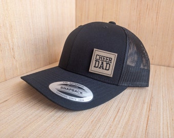 Cheer Dad Hat, Leather Patch Hat, Fathers Day Gifts, Birthday Gift for Dad, Christmas Gift for Dad, Leatherette Patch