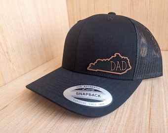 Kentucky Dad Hat, Leather Patch Hat, Fathers Day Gifts, Birthday Gift for Dad, Christmas Gift for Dad, Leatherette Patch