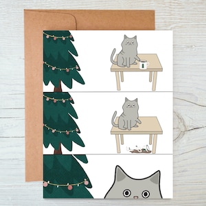 Cat Christmas Card, Funny Christmas Card, Cat Lover Gift, Meowy Christmas, Christmas Card for Cat Lover