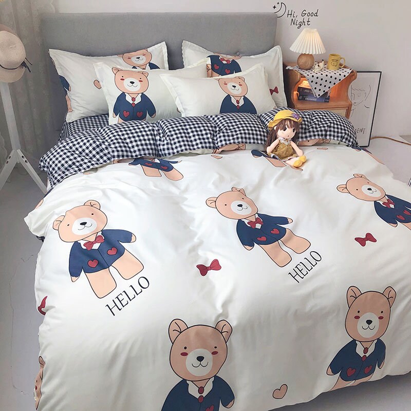 Teddy Bear Duvet Cover Reversible Double/king Complete Bedding Etsy UK