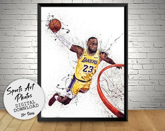 Refosian Poster Lebron James Poster Lebron James Dunking Poster Bedroom Decor Posters 08x12inch 20x30cm UnFrame-7 days delivery service