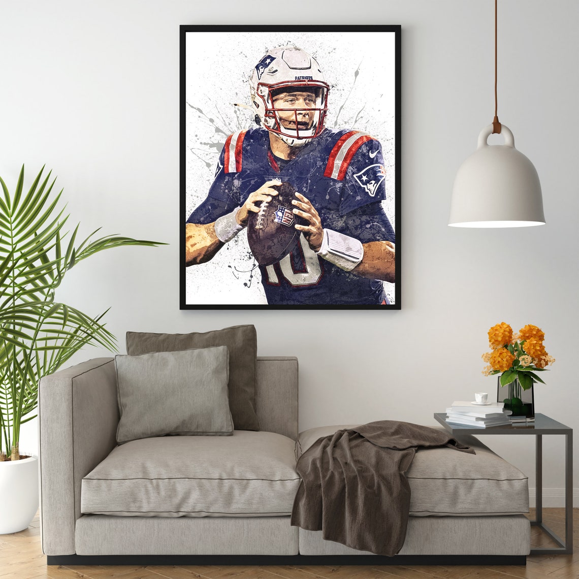 Mac Jones Poster New England Patriots Wall Art Printable Etsy