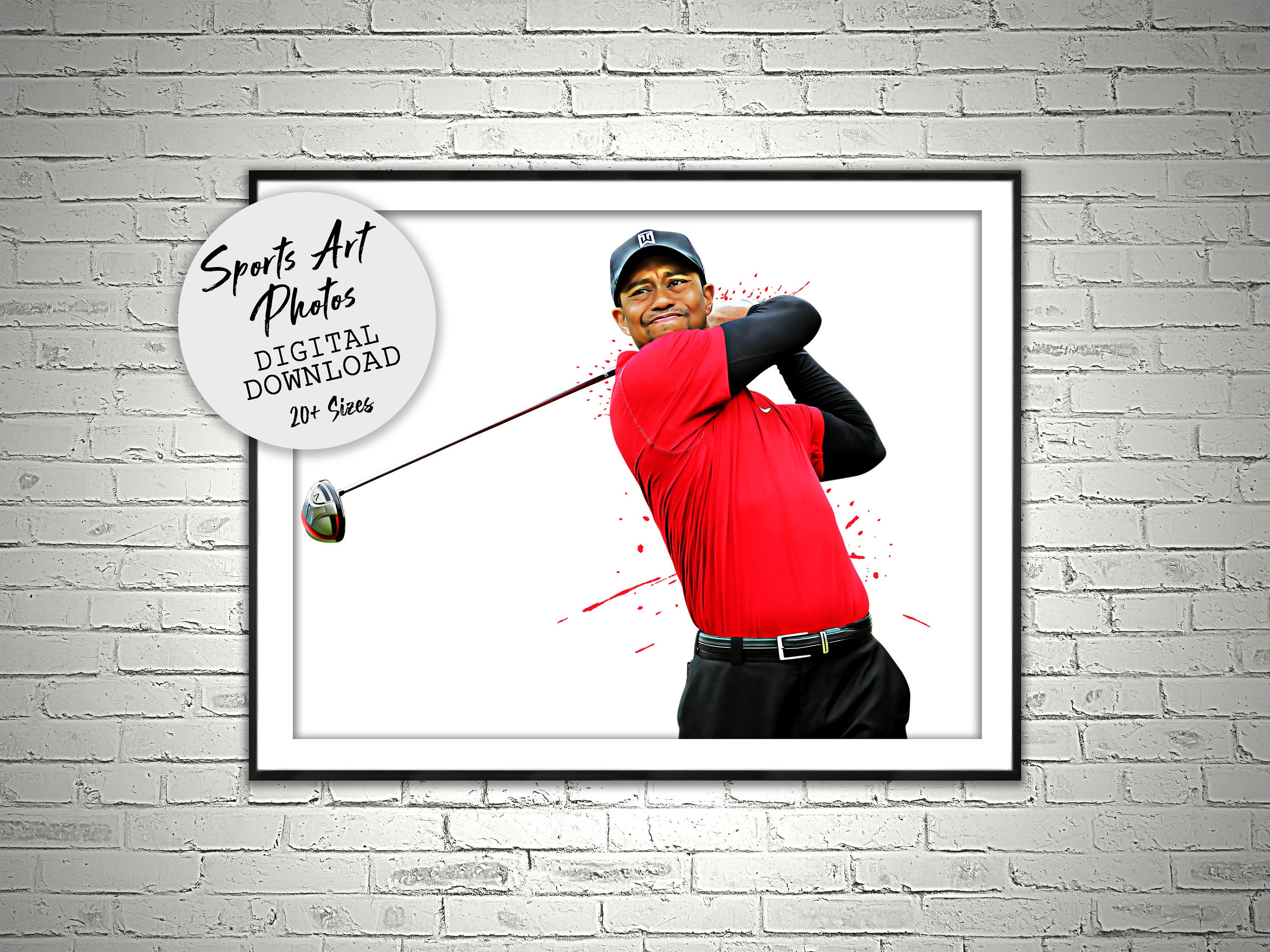 Tiger Woods Poster Wall Art Printable Digital Download Man Etsy