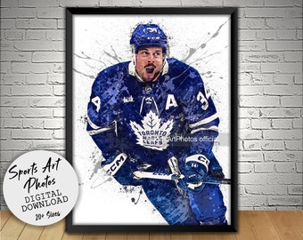 Auston Matthews Poster, Toronto Maple Leafs, Wall Art Printable, Kids Decor, Digital Download, Man Cave Gift, Sports Art