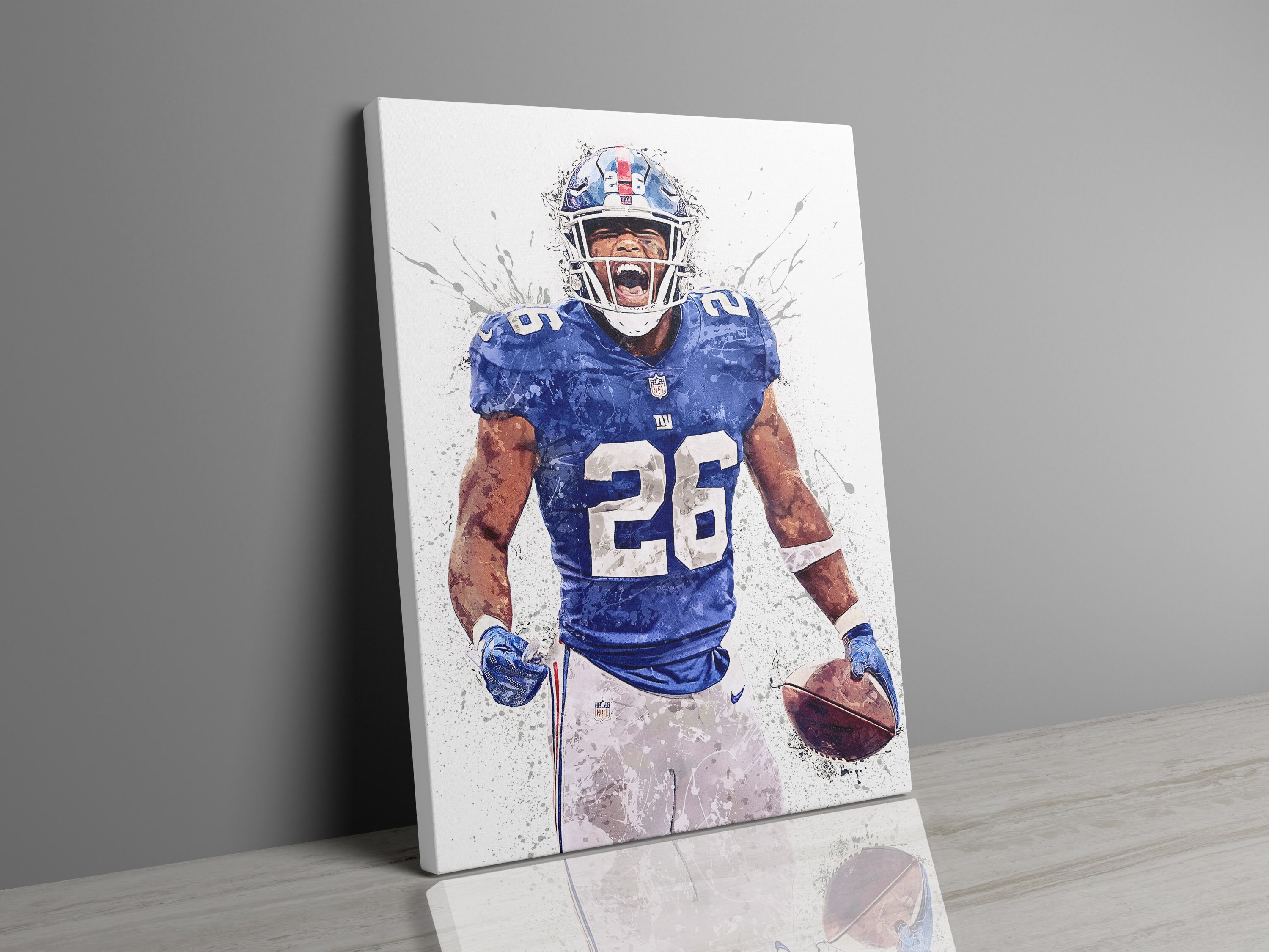 Saquon Barkley Poster New York Giants Wall Art Printable Etsy