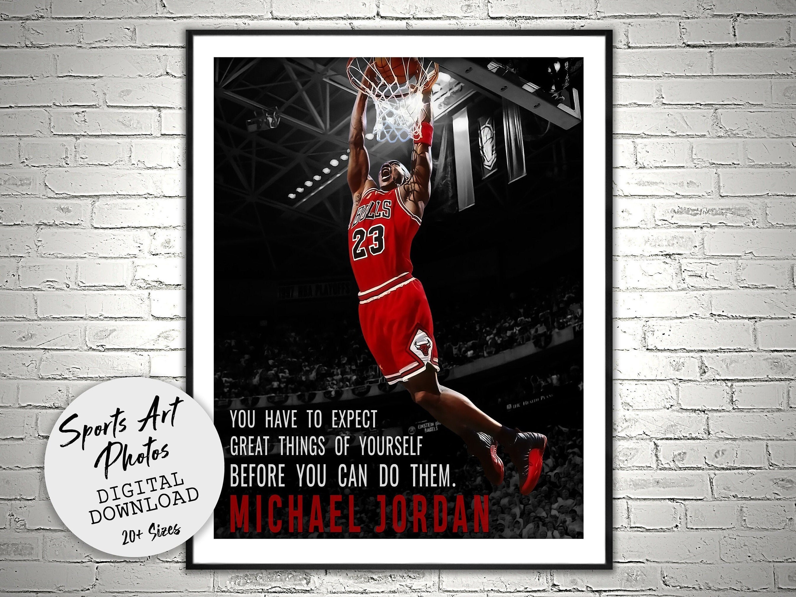 Michael Jordan Poster Wall Art Printable Motivational Quote Etsy