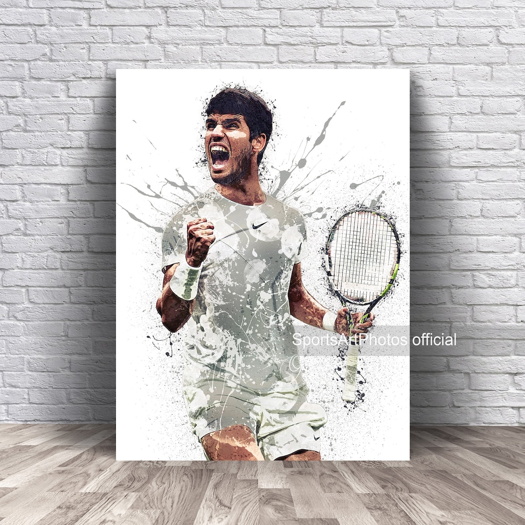 Carlos Alcaraz Poster, Tennis World Champion, Canvas Wrap, Wall Art